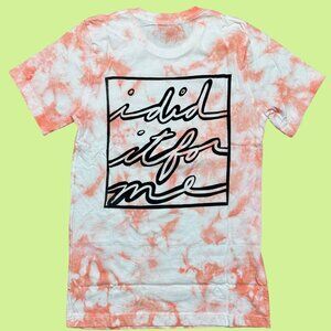 Inner Thoughts Orange Tie Dye Tee with "I Did It For Me" Design in Black